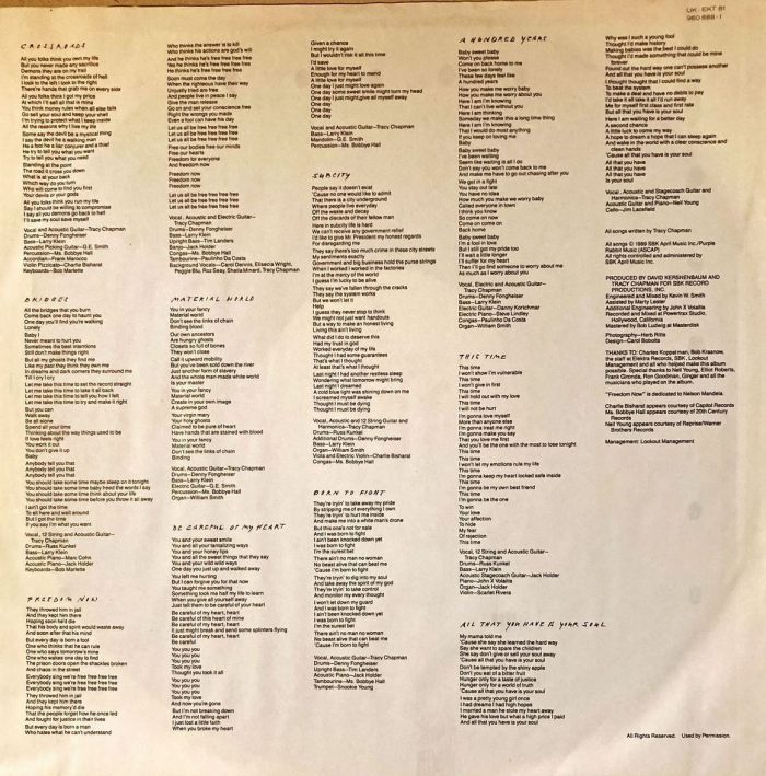 Tracy Chapman – Crossroads (12″ Vinyl, 1989) 12-Inch Vinyl VinylAuction